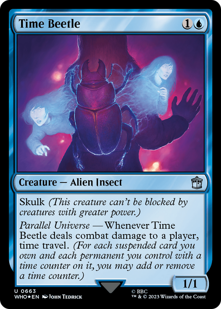 Time Beetle (Surge Foil) (WHO-663) [Doctor Who] Foil MTG Single Wizards of the Coast