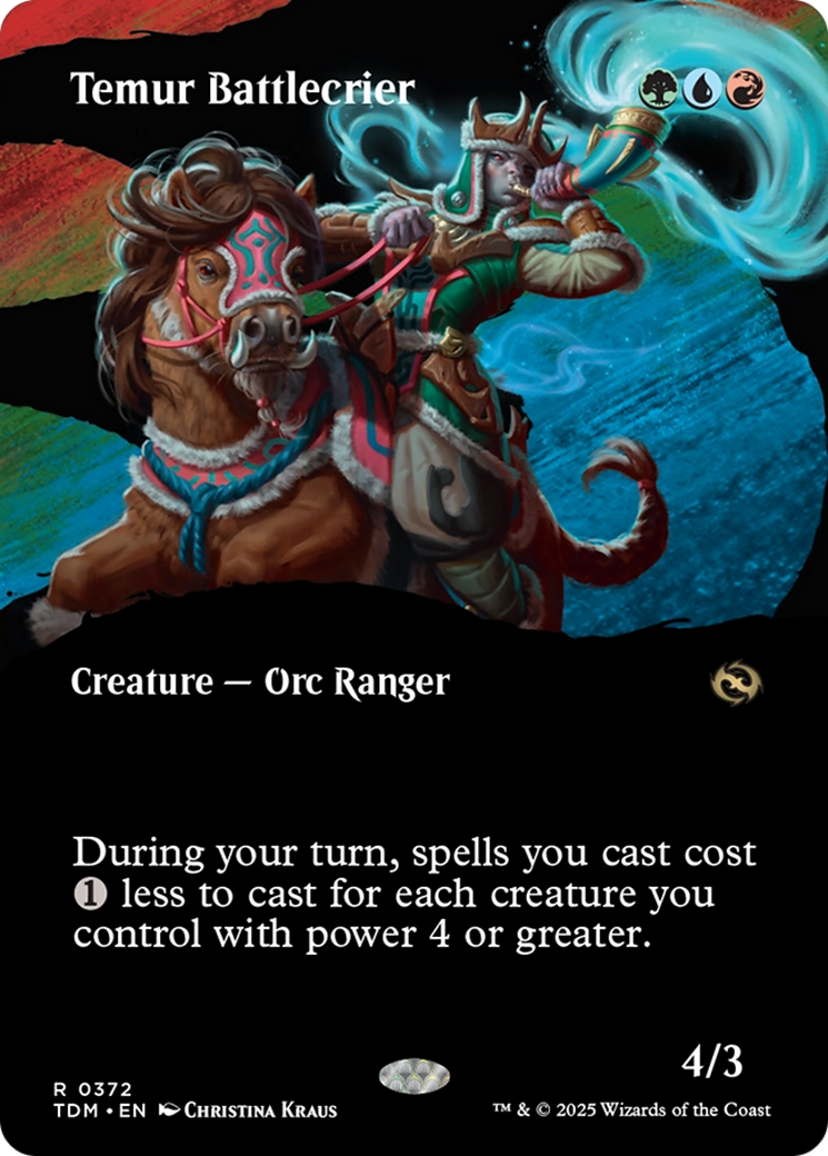 Temur Battlecrier (Borderless) (TDM-372) [Tarkir: Dragonstorm] Foil MTG Single Wizards of the Coast