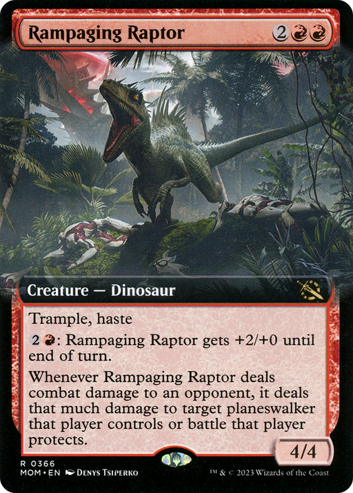 Rampaging Raptor (MOM-366) [March of the Machine] (Extended Art) MTG Single Wizards of the Coast