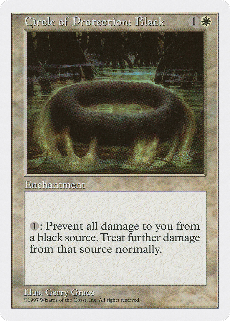 Circle of Protection: Black (5ED-017) [Fifth Edition] MTG Single Magic: The Gathering