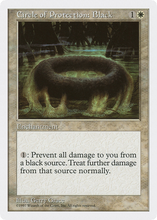 Circle of Protection: Black (5ED-017) [Fifth Edition] MTG Single Wizards of the Coast