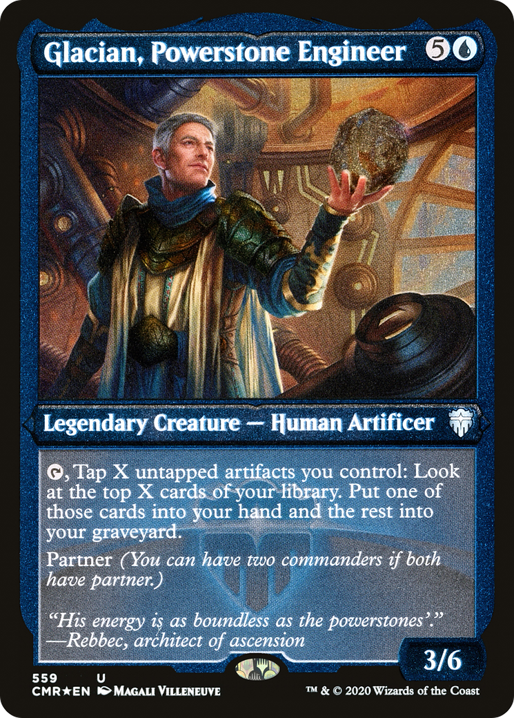 Glacian, Powerstone Engineer (CMR-559) [Commander Legends] Etched Foil MTG Single Wizards of the Coast