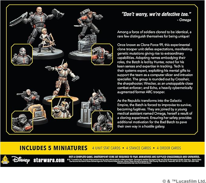 Star Wars Shatterpoint: Clone Force 99 Squad Pack Star Wars: Shatterpoint Atomic Mass Games