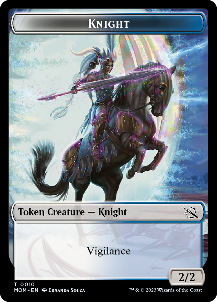 Elemental (9) // Knight Double-Sided Token [Tokens] March of the Machine Tokens MTG Single Magic: The Gathering