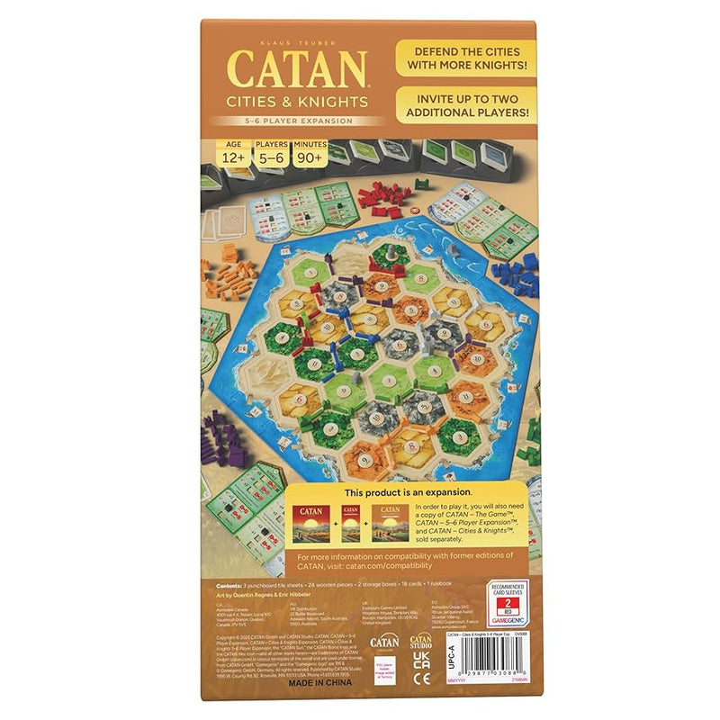 Catan 6th Edition (2025): Cities & Knights 5-6 Player Expansion Board Games Catan Studios