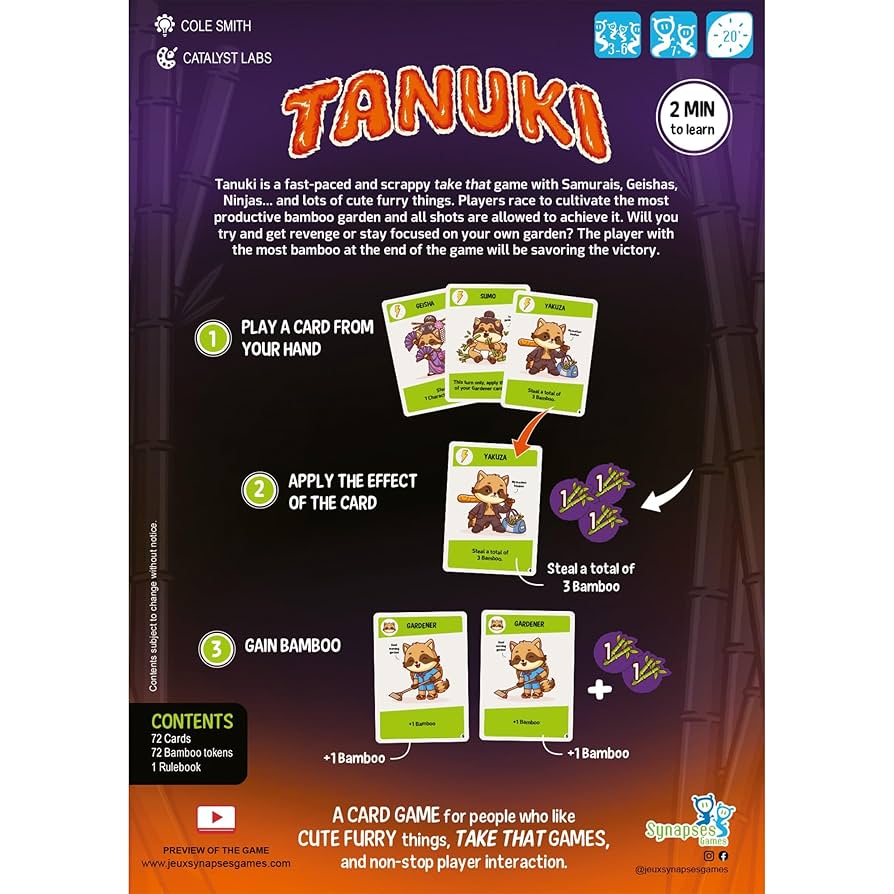 Tanuki Board Games Synapses Games
