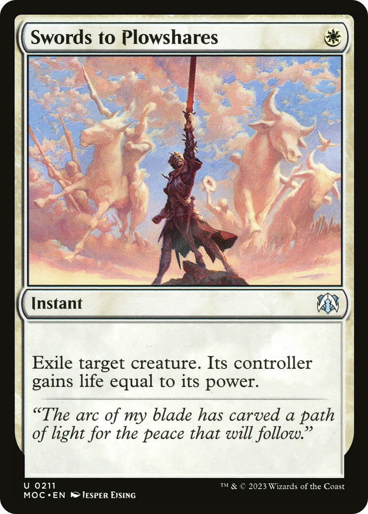 Swords to Plowshares (MOC-211) [March of the Machine Commander] MTG Single Wizards of the Coast