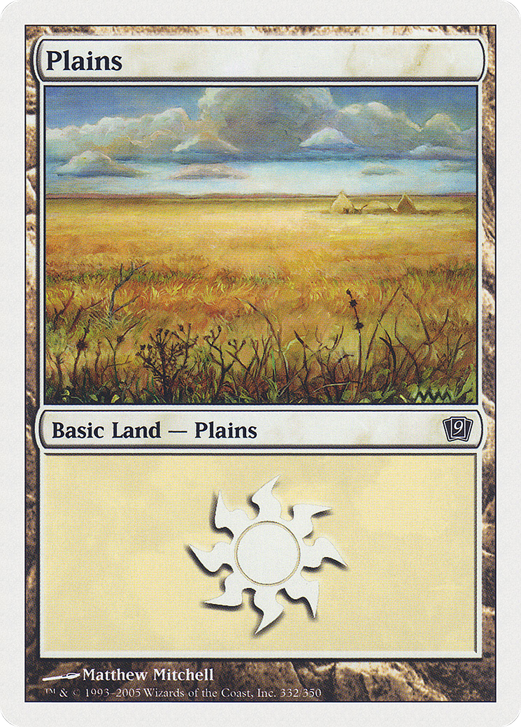 Plains (332) (9ED-332) [9th Edition] Foil MTG Single Wizards of the Coast