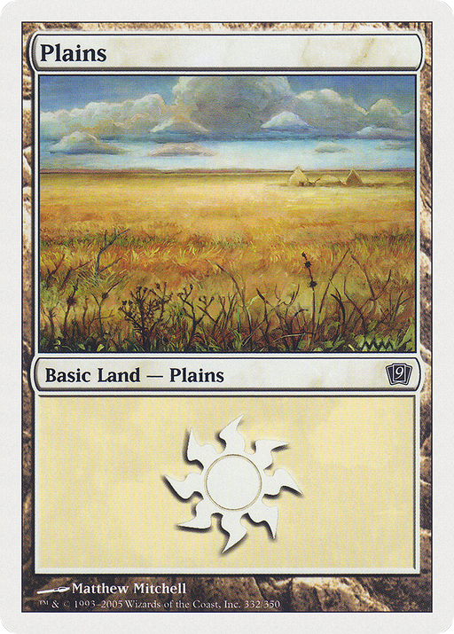Plains (332) (9ED-332) [9th Edition] MTG Single Wizards of the Coast