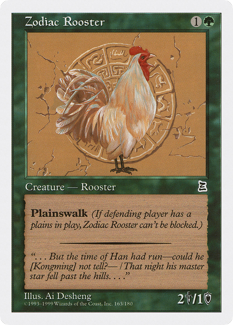 Zodiac Rooster (PTK-163) [Oldschool] Portal Three Kingdoms MTG Single Wizards of the Coast