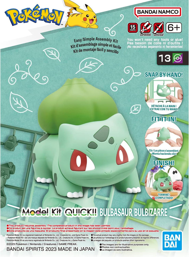 Bandai Spirits: Pokémon Model Kit Quick! Bulbasaur Toys & Plushes Bandai   