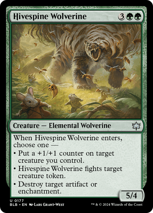 Hivespine Wolverine (BLB-177) [Bloomburrow] Foil MTG Single Wizards of the Coast
