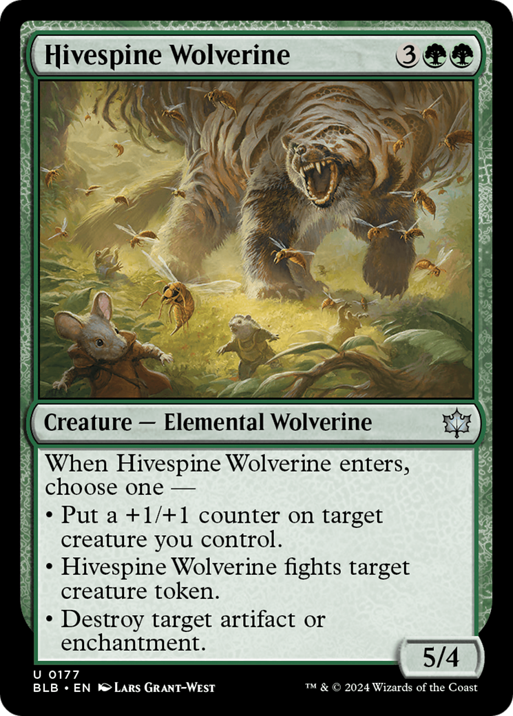 Hivespine Wolverine (BLB-177) [Bloomburrow] MTG Single Wizards of the Coast