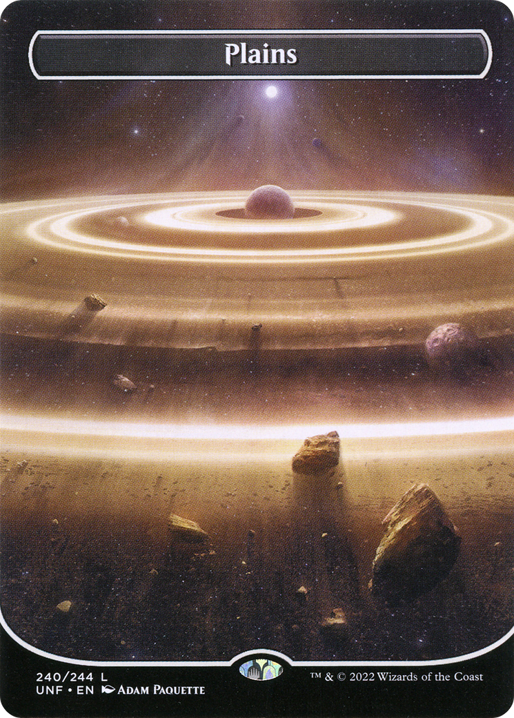 Plains (240) (Orbital Space-ic Land) [Unfinity] MTG Single Magic: The Gathering