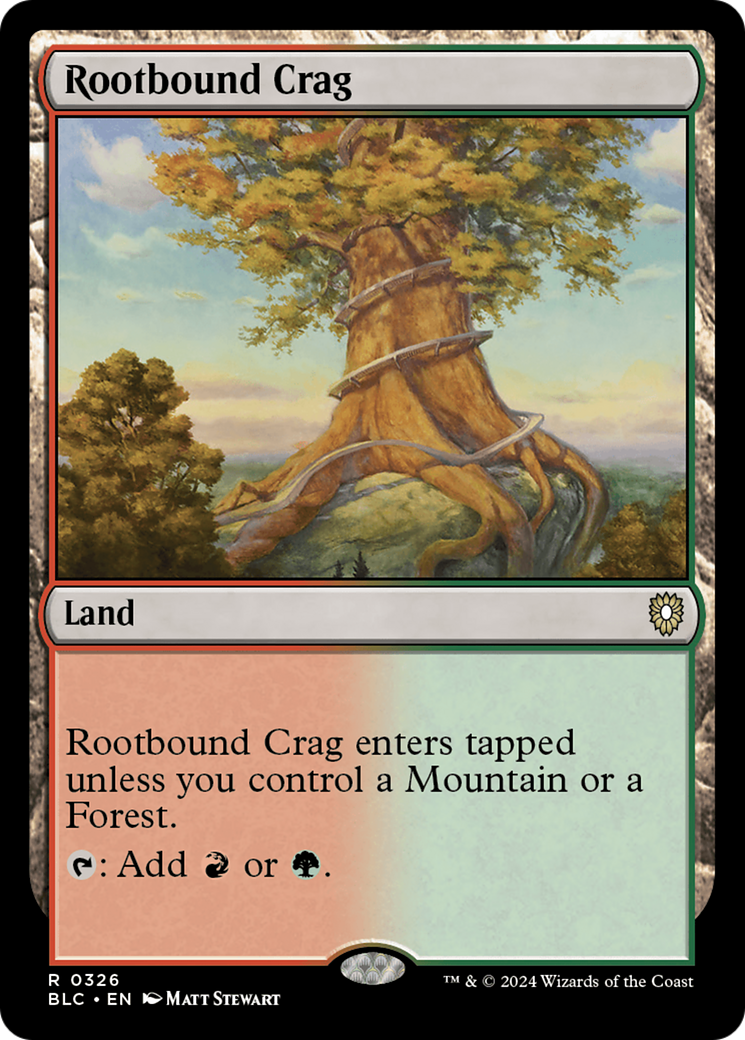 Rootbound Crag (BLC-326) [Bloomburrow Commander] MTG Single Wizards of the Coast