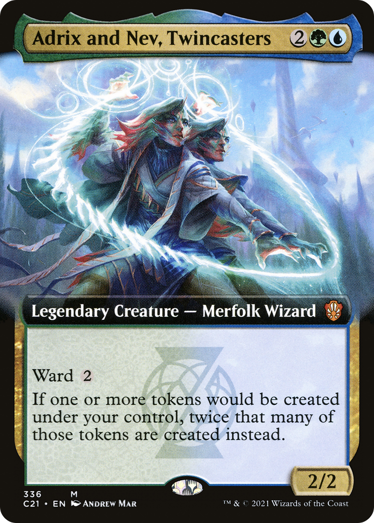 Adrix and Nev, Twincasters (C21-336) [Commander 2021] (Extended Art) MTG Single Wizards of the Coast