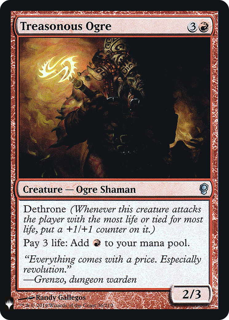 Treasonous Ogre (LIST-036) [Mystery Booster] The List Foil MTG Single Wizards of the Coast