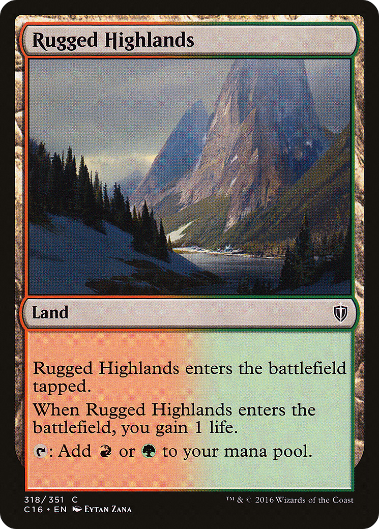 Rugged Highlands (C16-318) [Commander 2016] MTG Single Wizards of the Coast