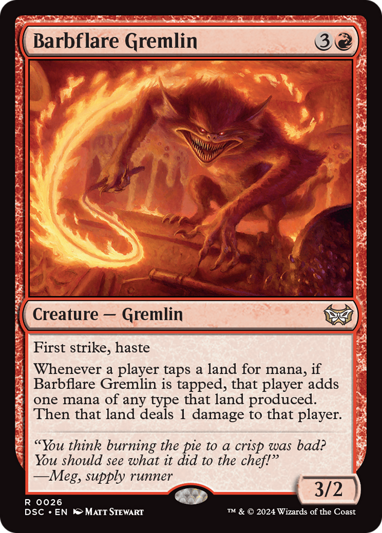 Barbflare Gremlin (DSC-026) [Duskmourn: House of Horror Commander] MTG Single Wizards of the Coast