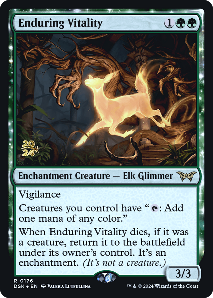Enduring Vitality (PRE-176) [Duskmourn: House of Horror Promos] Foil MTG Single Wizards of the Coast