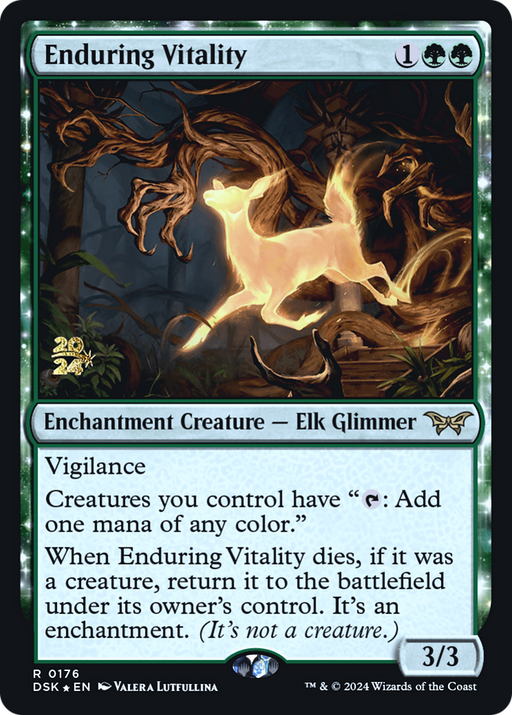 Enduring Vitality (PRE-176) [Duskmourn: House of Horror Promos] Foil MTG Single Wizards of the Coast