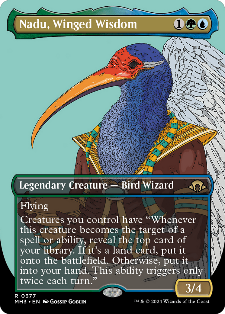 Nadu, Winged Wisdom (MH3-377) [Modern Horizons 3] (Borderless) Foil MTG Single Modern Horizons 3