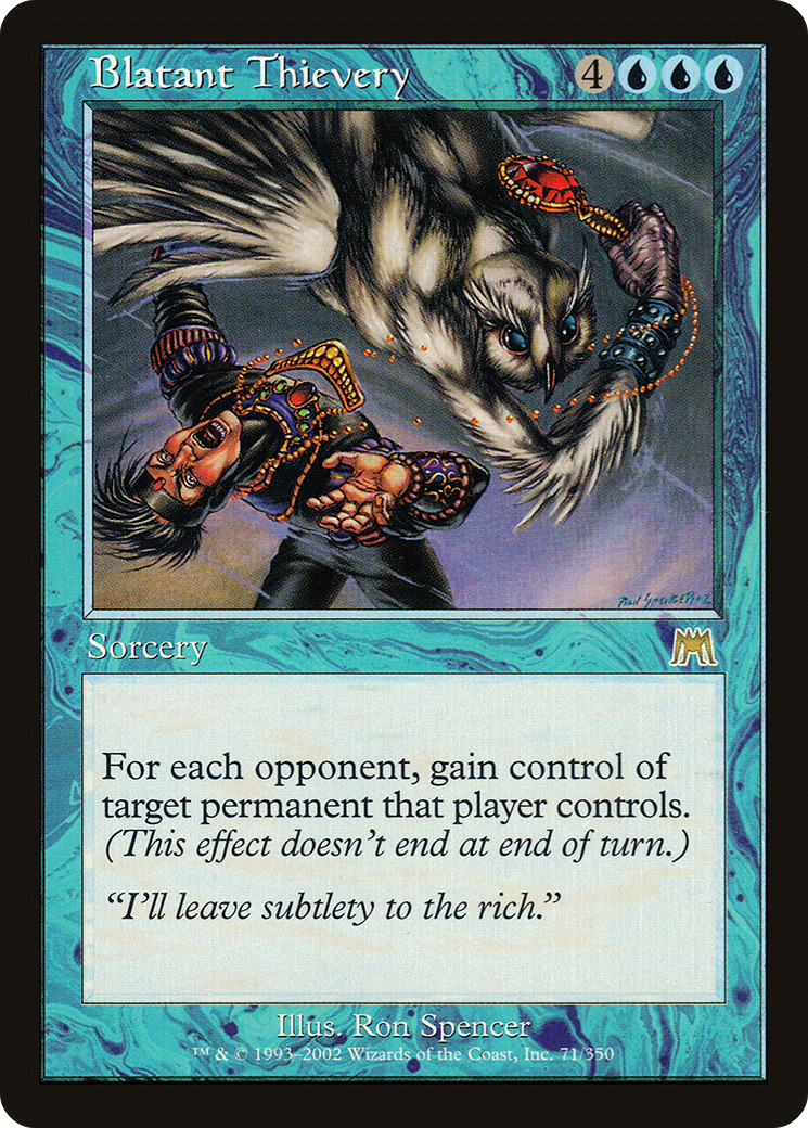 Blatant Thievery [Onslaught] MTG Single Magic: The Gathering