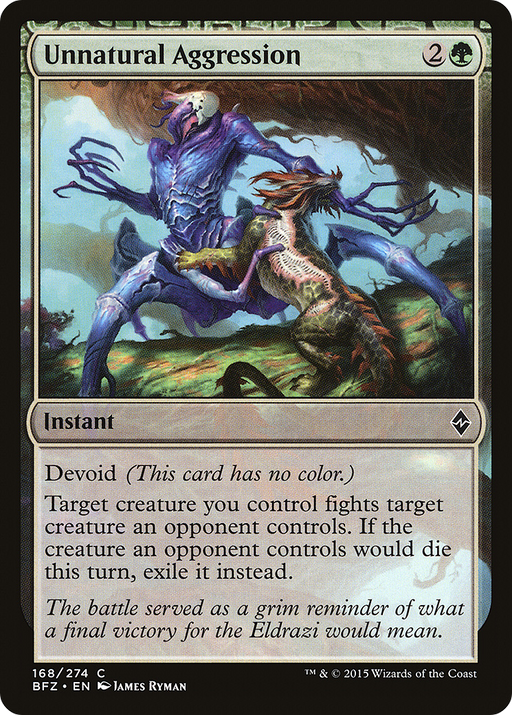 Unnatural Aggression (BFZ-168) [Battle for Zendikar] Foil MTG Single Wizards of the Coast
