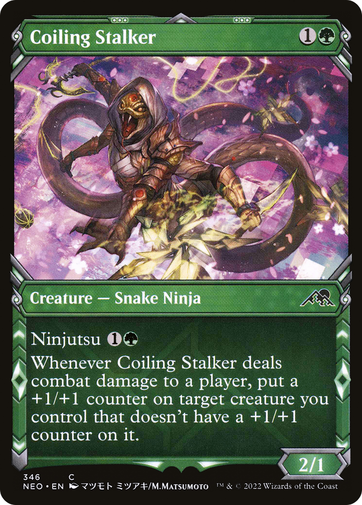 Coiling Stalker (NEO-346) [Kamigawa: Neon Dynasty] (Showcase) MTG Single Wizards of the Coast