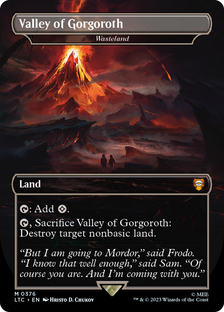 Valley of Gorgoroth - Wasteland (LTC-376) [Tales of Middle-earth Commander] (Borderless) Foil MTG Single Wizards of the Coast