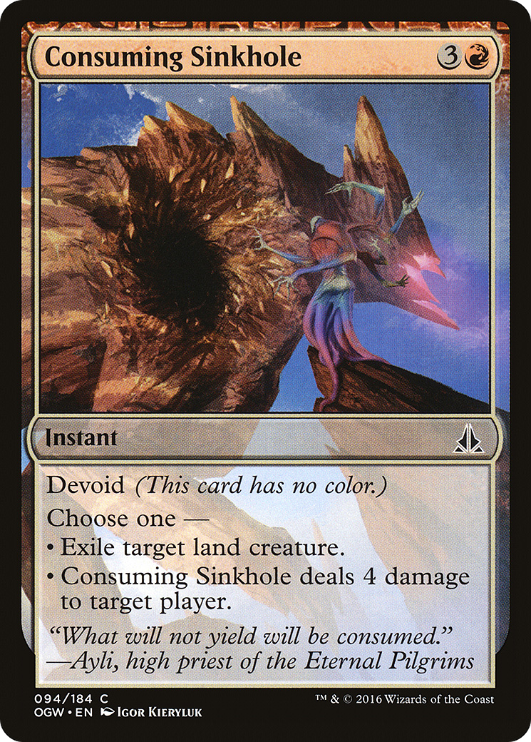 Consuming Sinkhole (OGW-094) [Oath of the Gatewatch] MTG Single Wizards of the Coast
