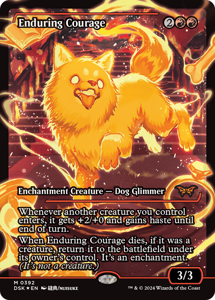Enduring Courage (DSK-392) [Duskmourn: House of Horror] (Showcase) Foil MTG Single Wizards of the Coast