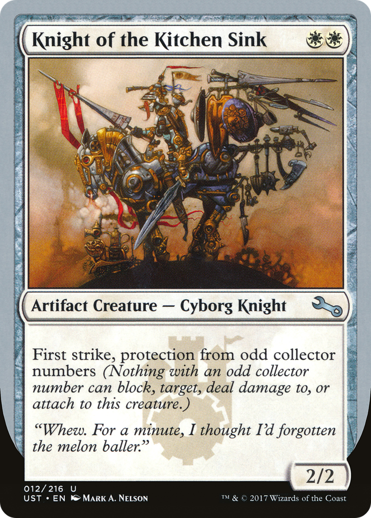 Knight of the Kitchen Sink (D) (UST-012) [Unstable] MTG Single Wizards of the Coast