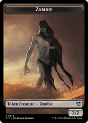 Zombie // Ox Warrior Double-Sided Token [Tokens] Outlaws of Thunder Junction Commander Tokens MTG Single Magic: The Gathering