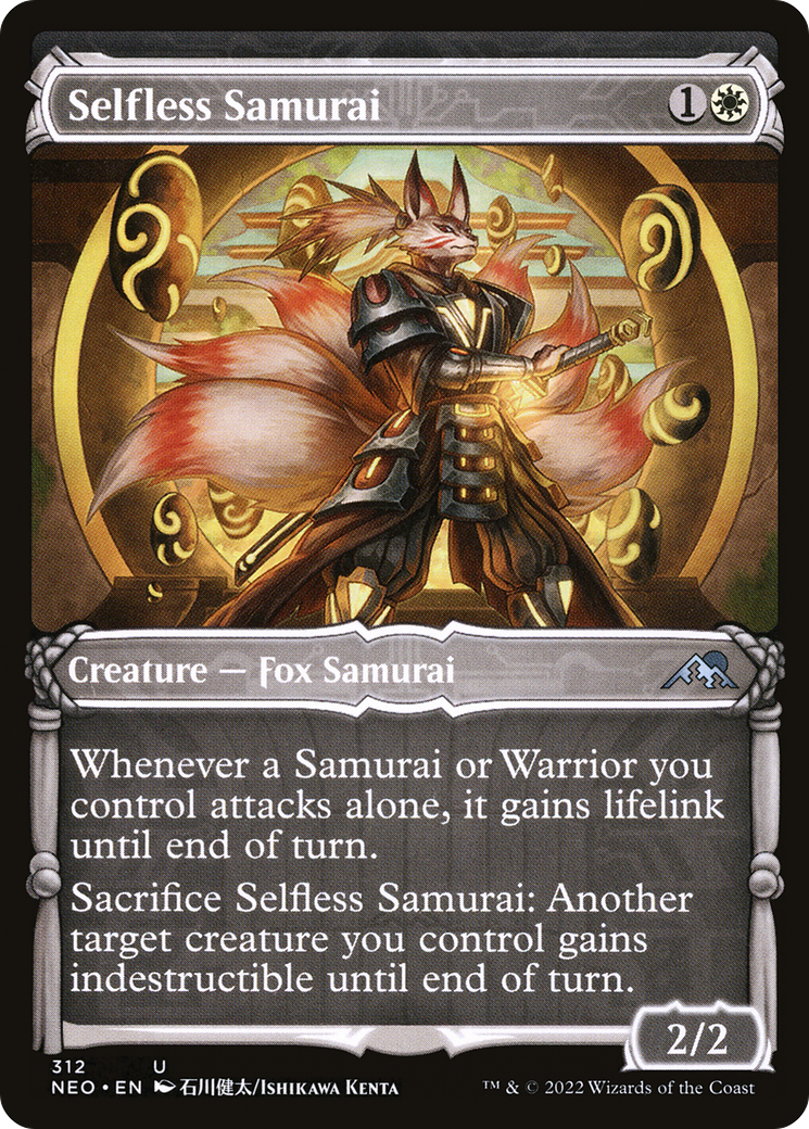 Selfless Samurai (NEO-312) [Kamigawa: Neon Dynasty] (Showcase) Foil MTG Single Wizards of the Coast