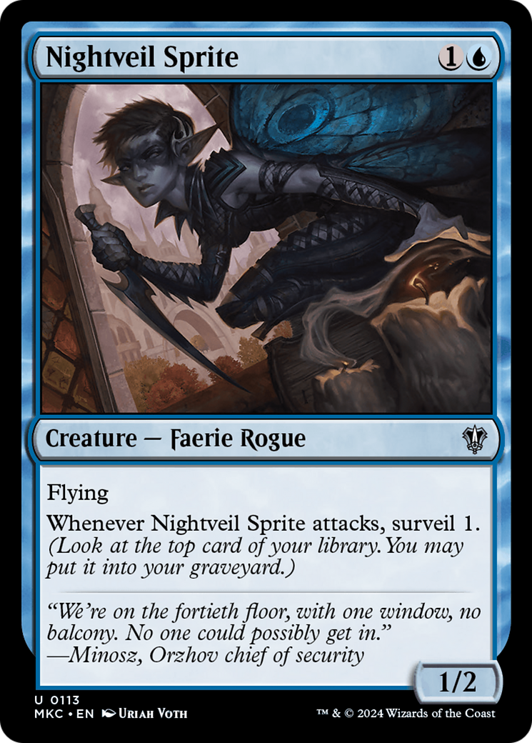 Nightveil Sprite (MKC-113) [Murders at Karlov Manor Commander] MTG Single Wizards of the Coast