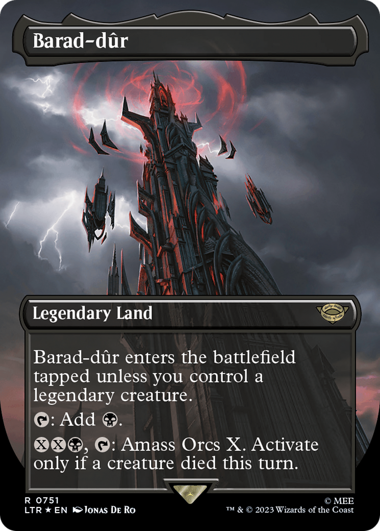 Barad-dur (0751) (Surge Foil) (LTR-751) [The Lord of the Rings: Tales of Middle-earth] (Borderless) Foil MTG Single Wizards of the Coast