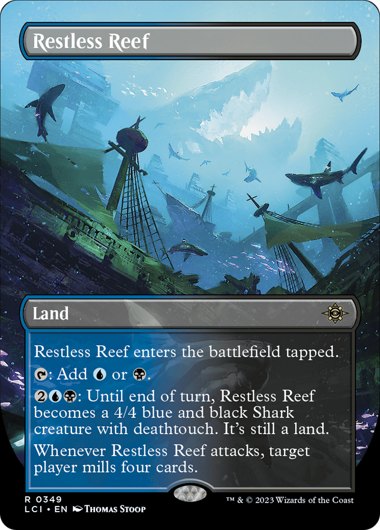 Restless Reef (LCI-349) [The Lost Caverns of Ixalan] (Borderless) Foil MTG Single Wizards of the Coast