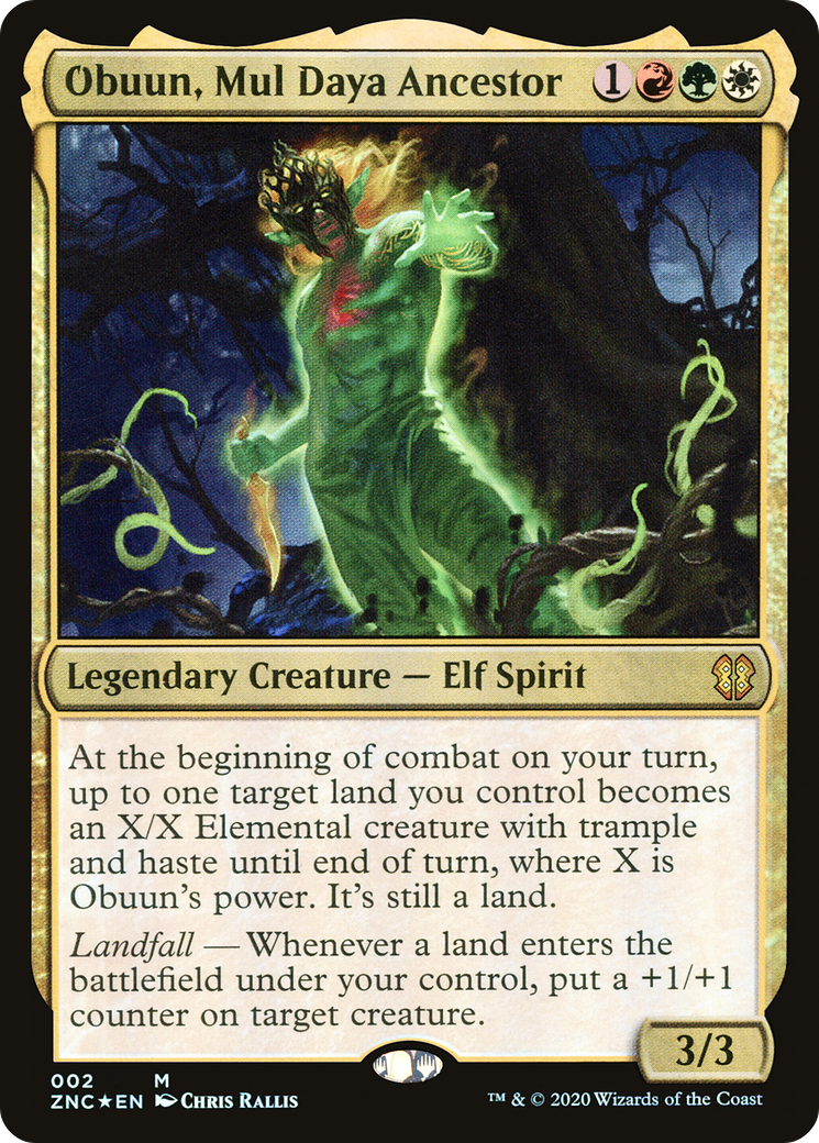 Obuun, Mul Daya Ancestor (ZNC-002) [Zendikar Rising Commander] Foil MTG Single Wizards of the Coast