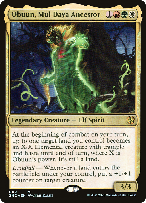 Obuun, Mul Daya Ancestor (ZNC-002) [Zendikar Rising Commander] Foil MTG Single Wizards of the Coast