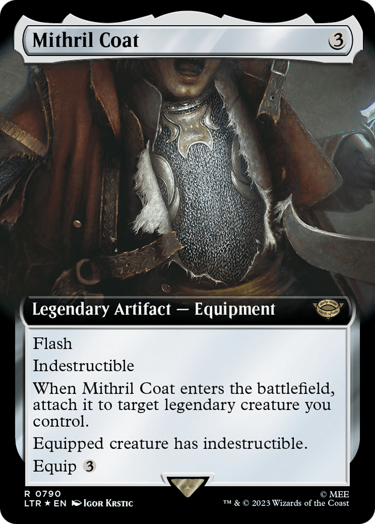 Mithril Coat (Surge Foil) (LTR-790) [The Lord of the Rings: Tales of Middle-earth] (Extended Art) Foil MTG Single Wizards of the Coast