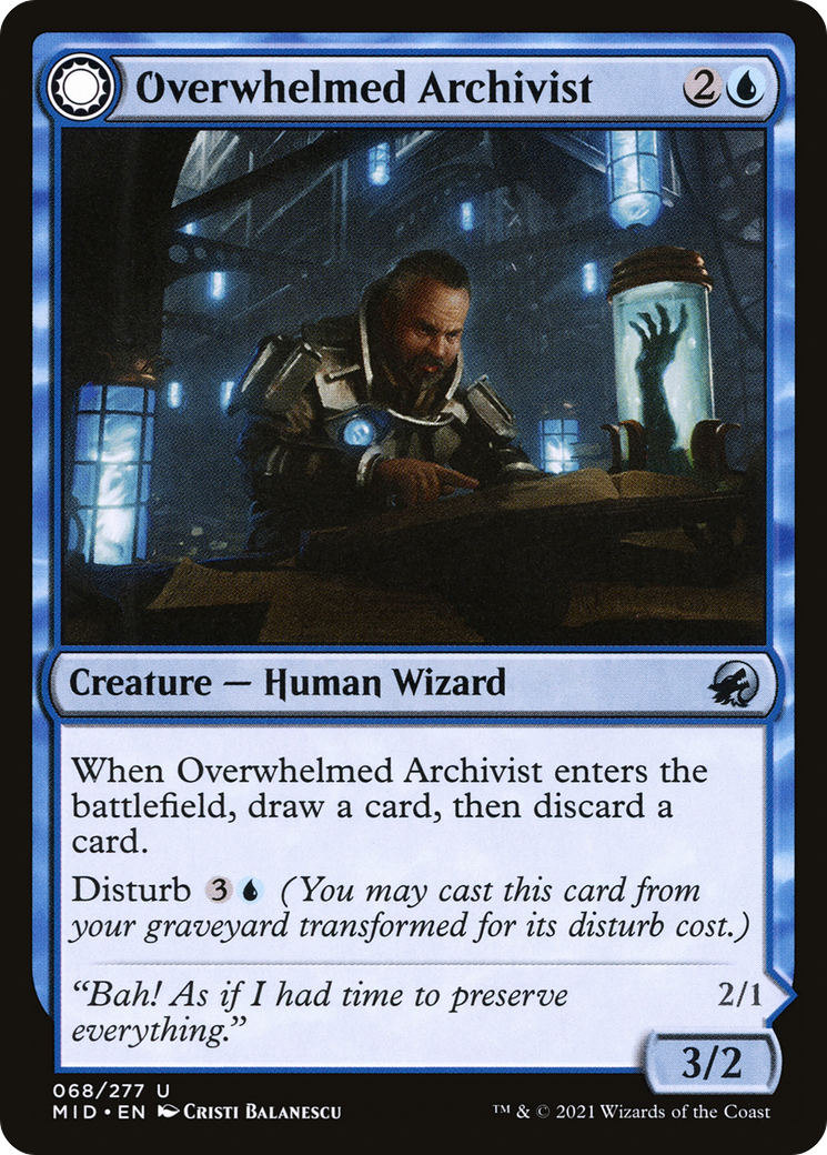Overwhelmed Archivist (MID-068) [Innistrad: Midnight Hunt] MTG Single Wizards of the Coast