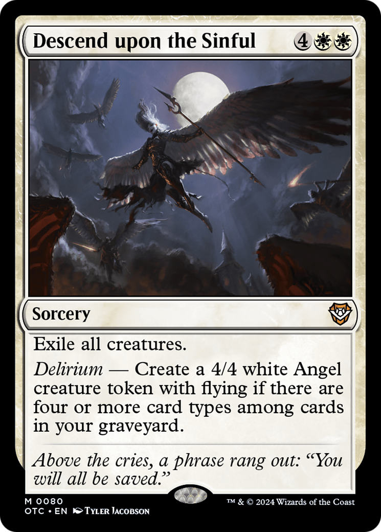 Descend upon the Sinful (OTC-080) [Outlaws of Thunder Junction Commander] MTG Single Wizards of the Coast