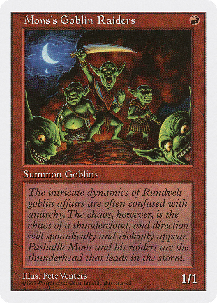 Mons's Goblin Raiders (5ED-251) [Fifth Edition] MTG Single Magic: The Gathering