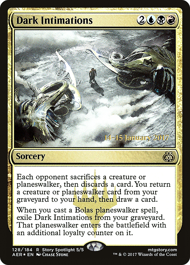 Dark Intimations (PRE-128S) [Aether Revolt Promos] Foil MTG Single Wizards of the Coast