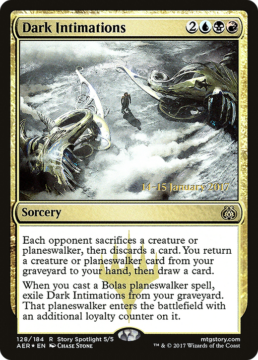 Dark Intimations (PRE-128S) [Aether Revolt Promos] Foil MTG Single Wizards of the Coast