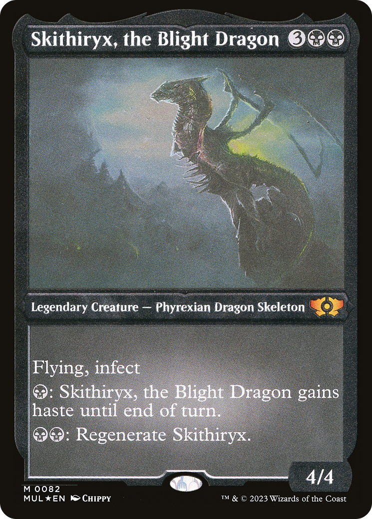 Skithiryx, the Blight Dragon (Foil Etched) (MUL-082) [Multiverse Legends] Etched Foil MTG Single Wizards of the Coast