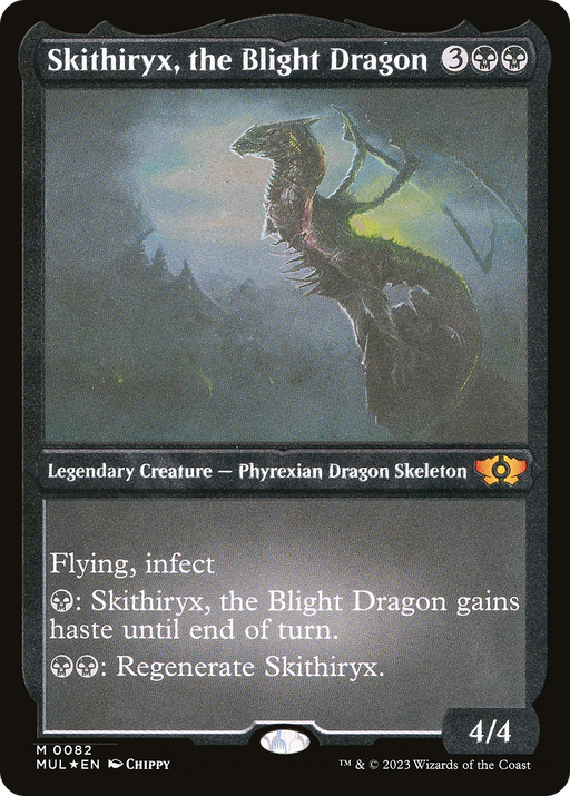 Skithiryx, the Blight Dragon (Foil Etched) (MUL-082) [Multiverse Legends] Etched Foil MTG Single Wizards of the Coast