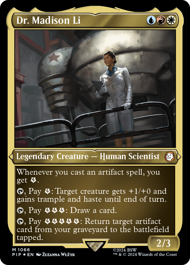 Dr. Madison Li (Display Commander) - Thick Stock (PIP-1066) [Fallout] Foil MTG Single Wizards of the Coast