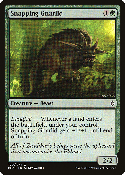 Snapping Gnarlid (BFZ-190) [Battle for Zendikar] MTG Single Wizards of the Coast